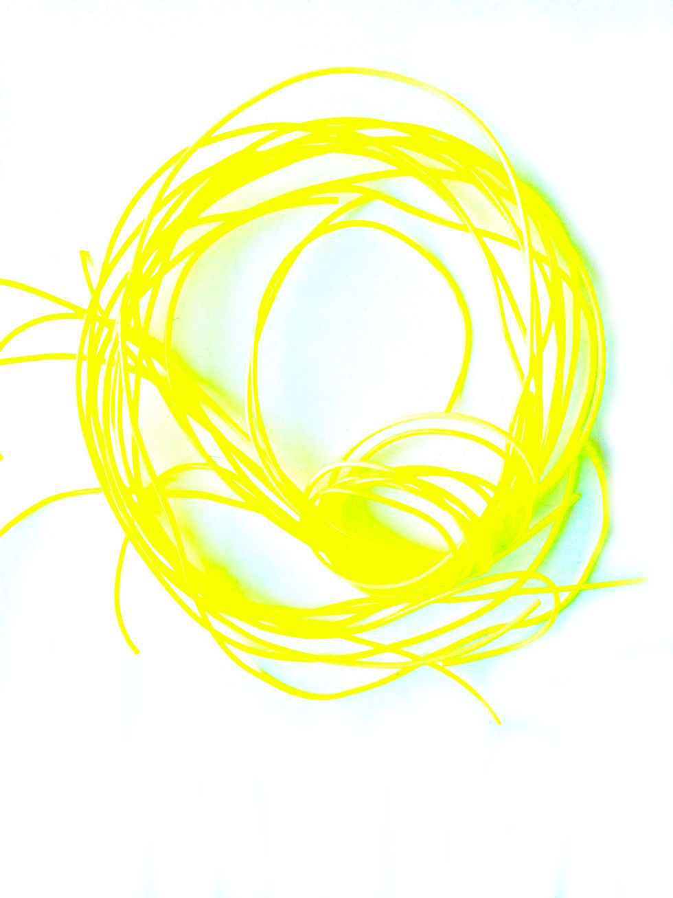 Miniature : Fil de scoubidou jaune fluo - Lot de 10 brins, longueur environ 80 cm