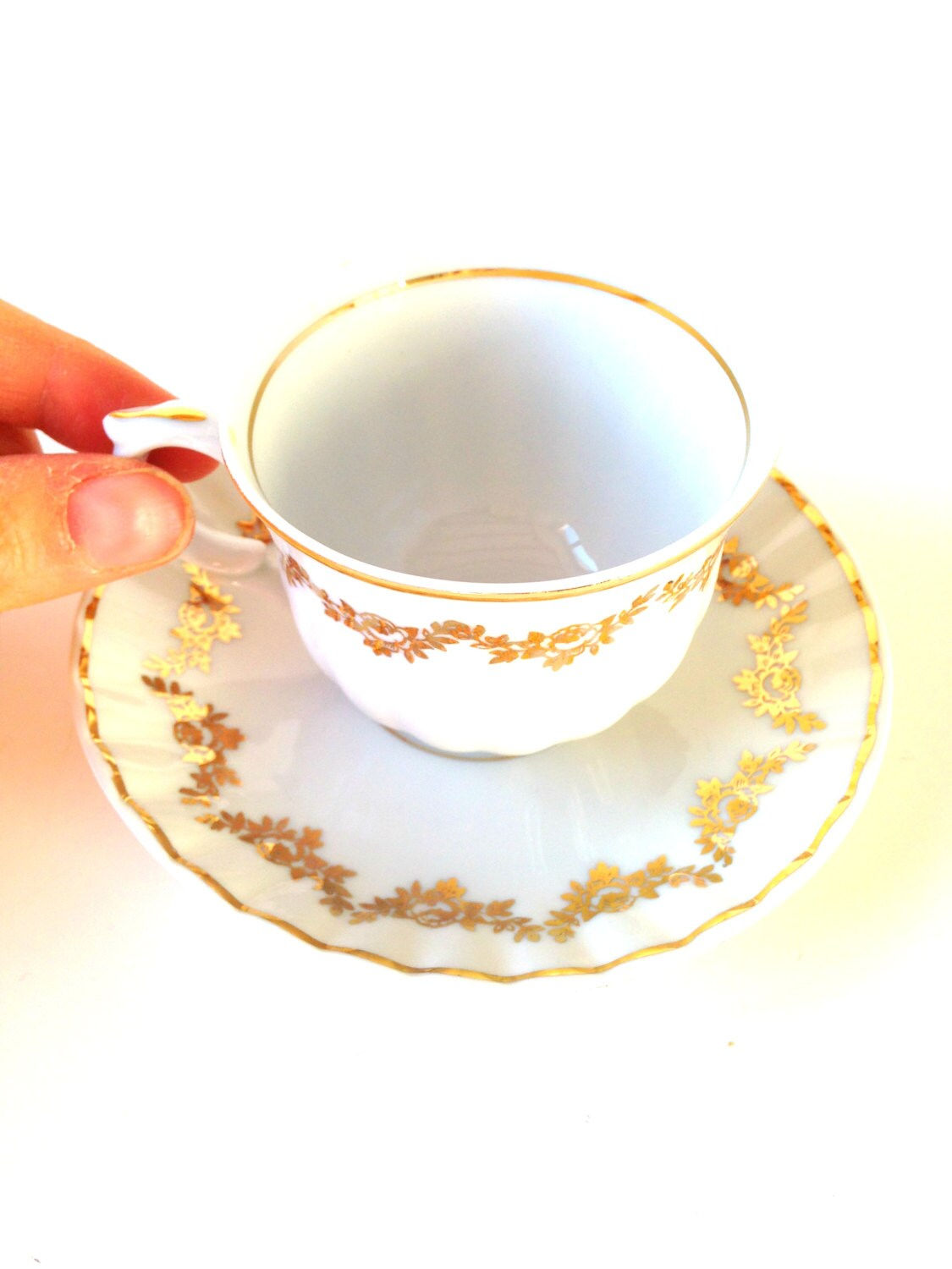 Tasse unique et soucoupe MARIE ANTOINETTE Tasse à thé ou à café fine porce