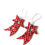 Miniature : Boucles d'oreilles étoiles filantes noël rouges et argentées 