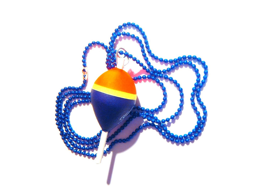 Thumbnail: Collier FLOTTEUR FLUO Water Queen bleu marine orange