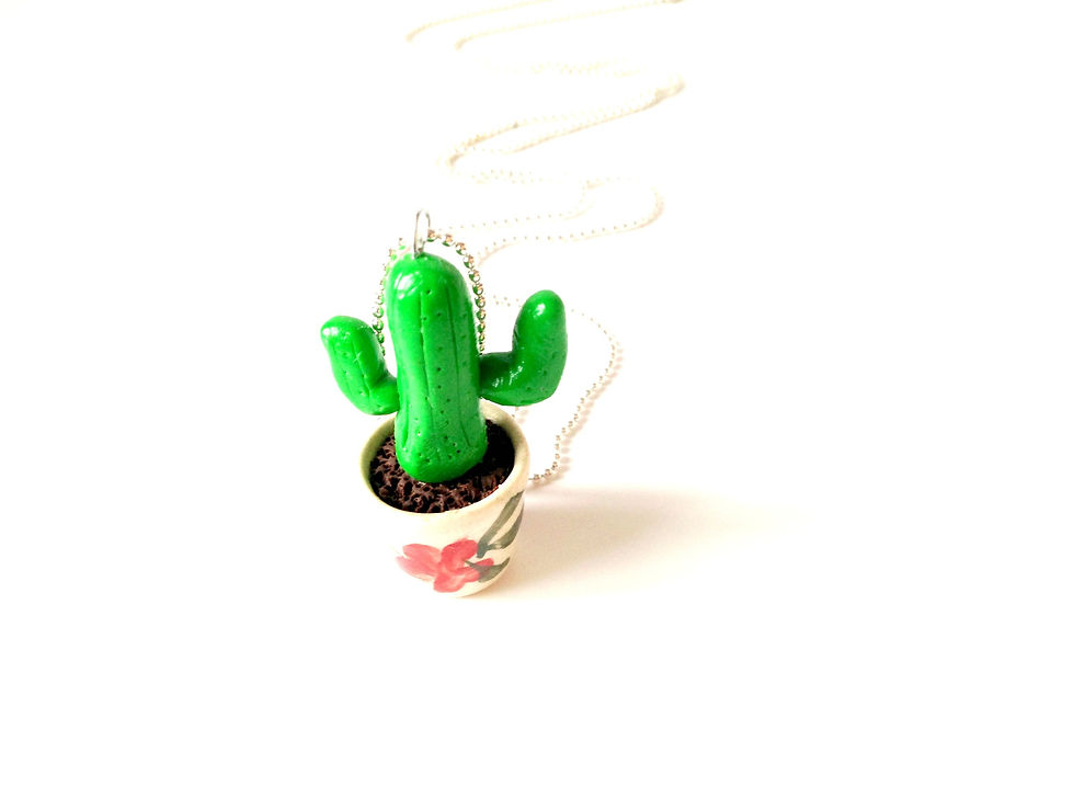 Sautoir LE CACTUS CIERGE, miniature en pot