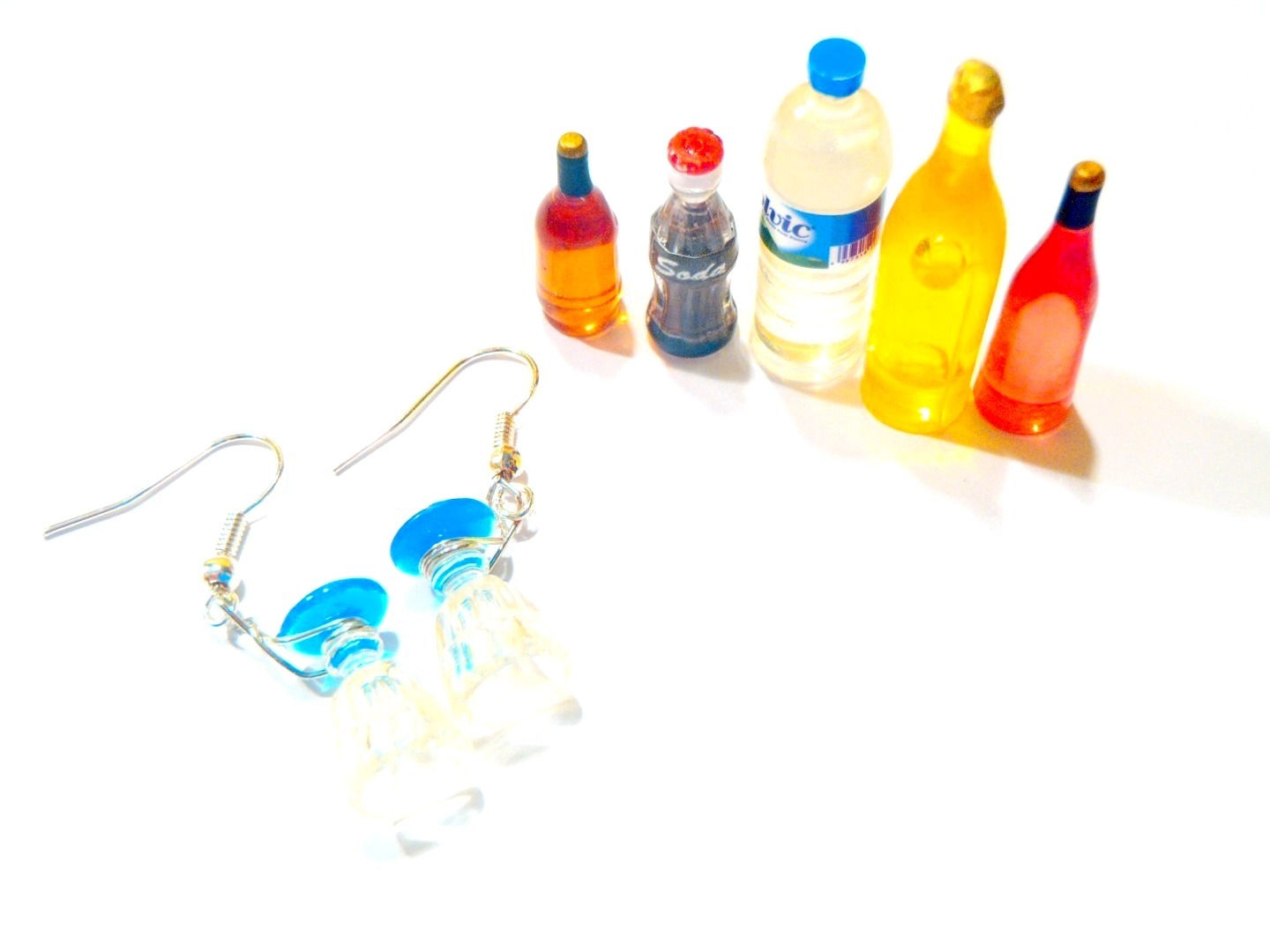 Boucles d'oreilles LA SERVEUSE verres miniatures