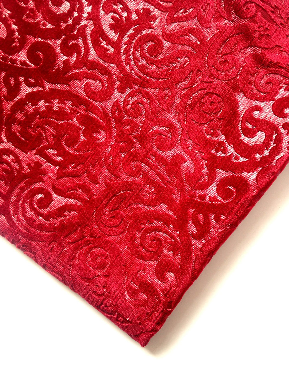 Miniature : Coupon de tissu velours gaufré ROUGE GRENAT, 60 x 60 cm