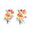 Miniature : Appliqué thermocollant brodé FLEUR DELICATE jaune et rose, printemps