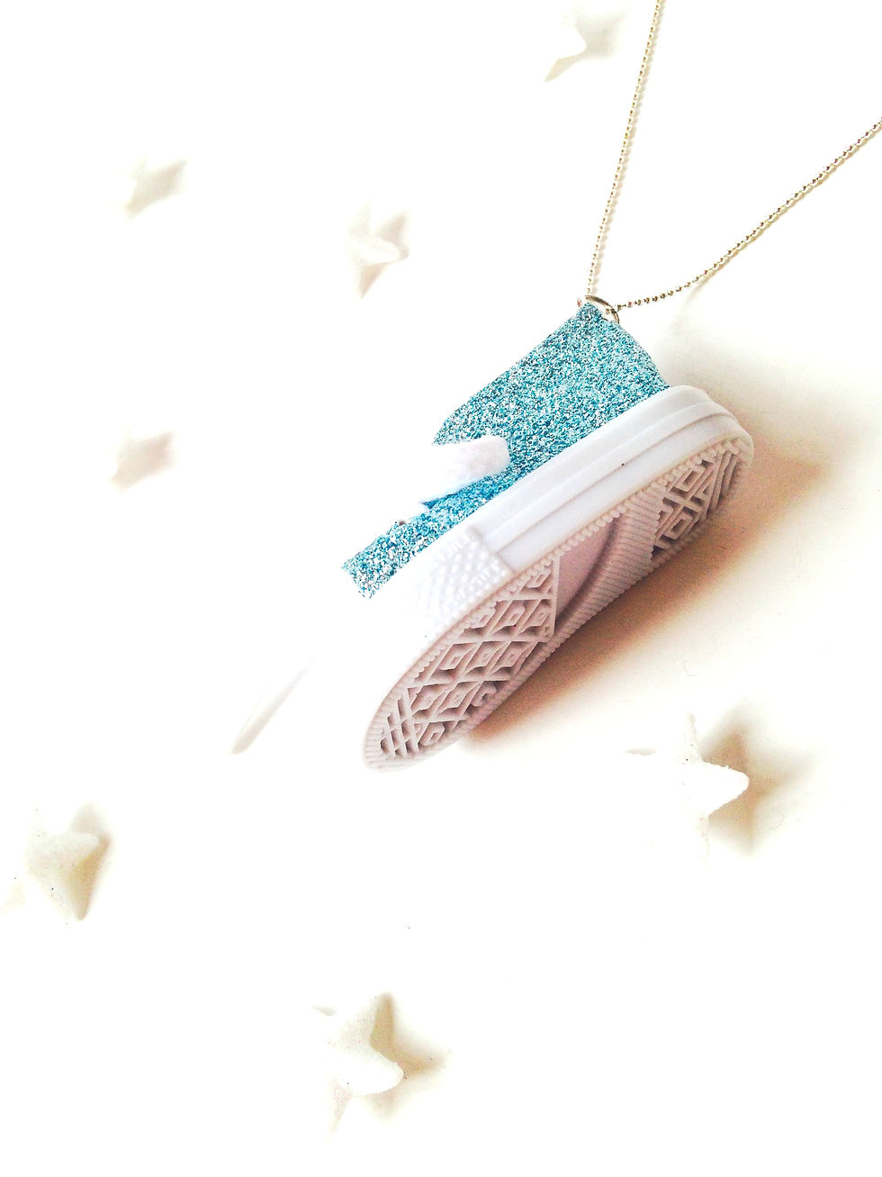 Thumbnail: semelle de basket miniature bleue pailletée