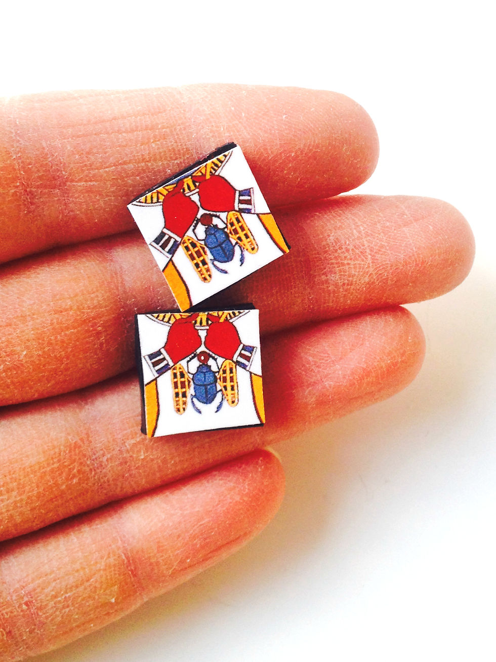 Thumbnail: Puces d'oreilles KHEOPS carrées Egypte Ancienne