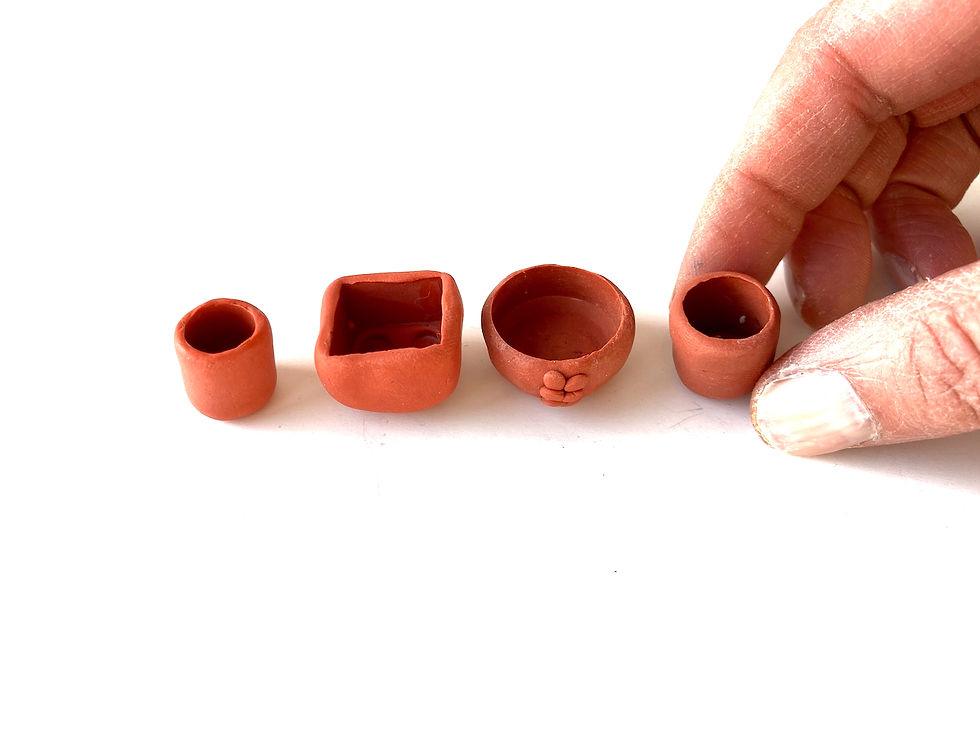 Pots de jardinage miniatures ensemble de 4 pots pour maison de poupée, 1:12