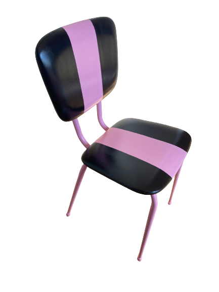 Miniature : Chaise diner's rose MILKSHAKE FRAISE simili cuir peint