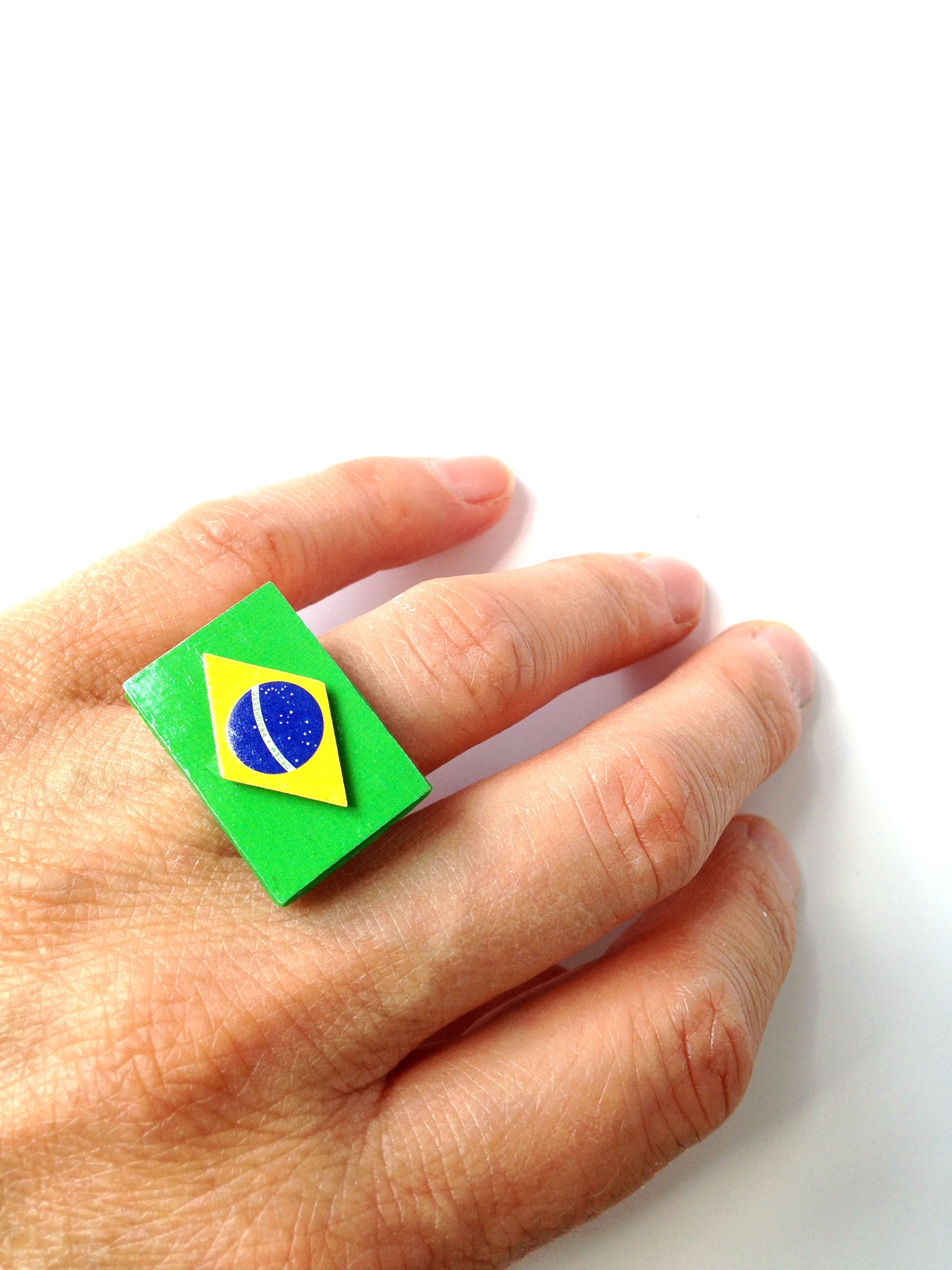 RIO Bague BRÉSILIENNE drapeau du Brésil