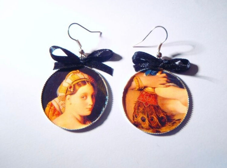 Boucles d'oreilles LA GRANDE ODALISQUE flot noir