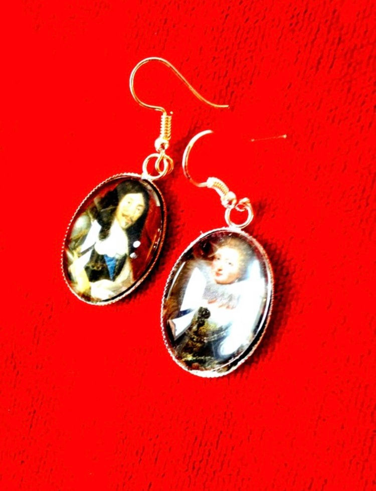 Thumbnail: Boucles d'oreilles COUPLES CÉLÈBRES de l'histoire Louis XIII Anne d'Autriche
