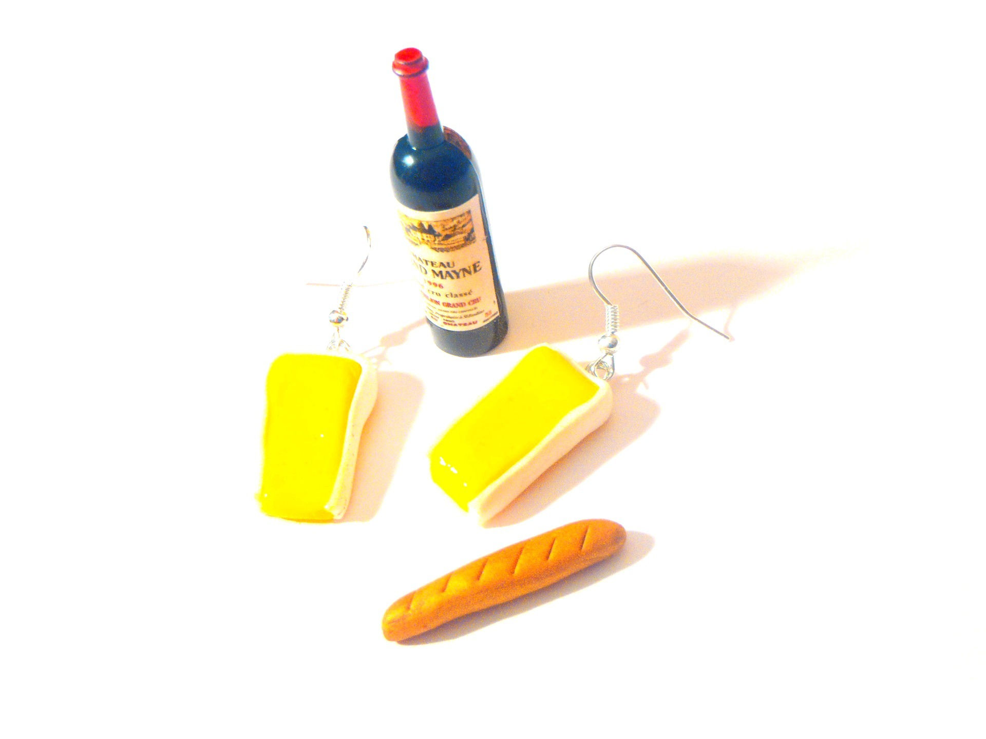 Boucles d'oreilles LES P'TITES PARTS DE CAMEMBERT, miniatures