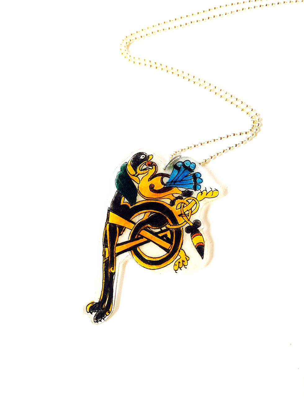 Thumbnail: Collier LA LETTRE ENLUMINÉE noire et ocre