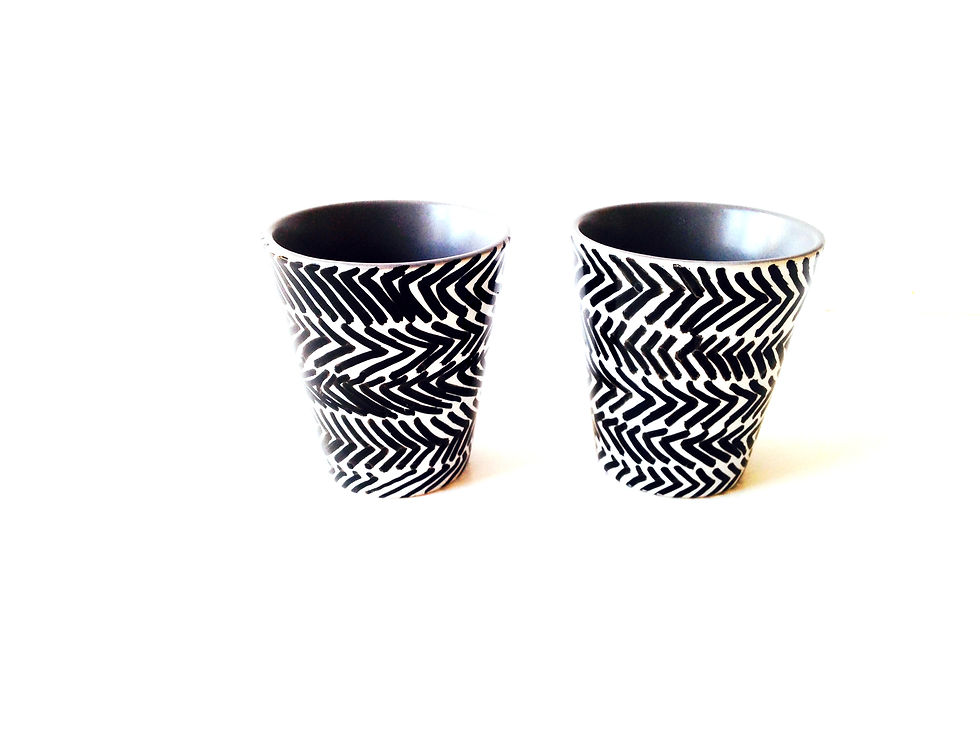 Miniature : Tasses à expresso CONGO peintes à la main