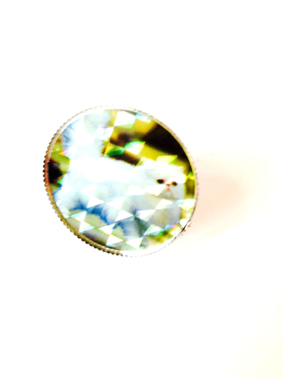 Thumbnail: Bague ajustable BIANCA chat blanc angora