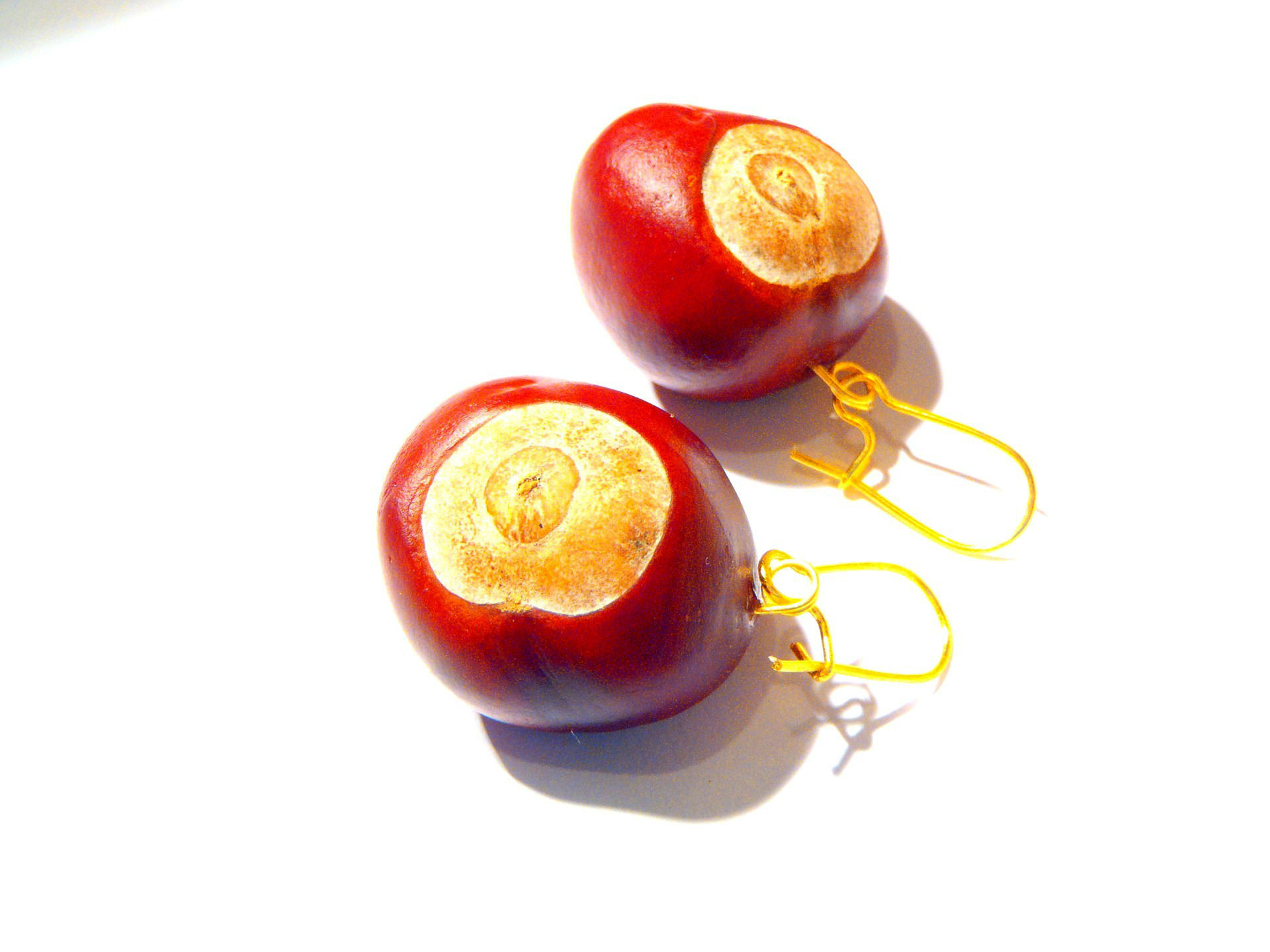 Boucles d'oreilles LES MARRONS, marrons véritables
