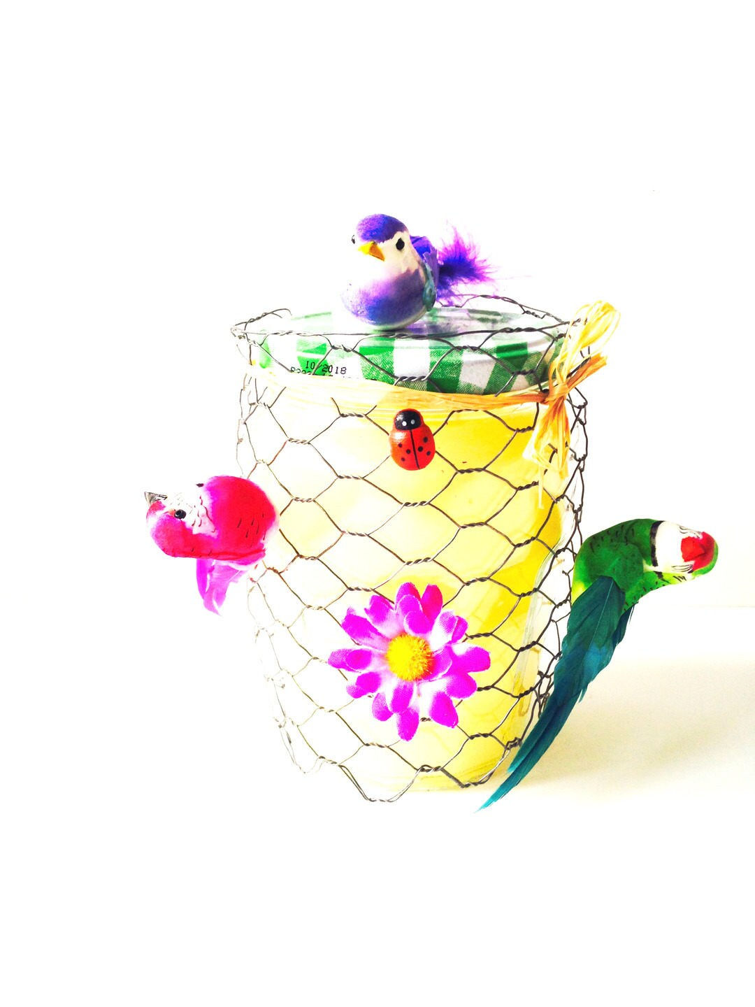 Bougie de table PRINTEMPS avec grillage à décorer