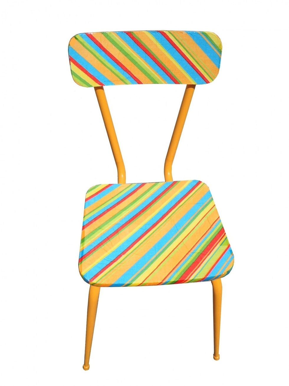 Miniature : Chaise JOY en formica relookée peinture et serviettage