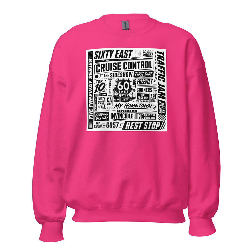 Thumbnail: 60 East - Freeway Series Typography Collage Crewneck