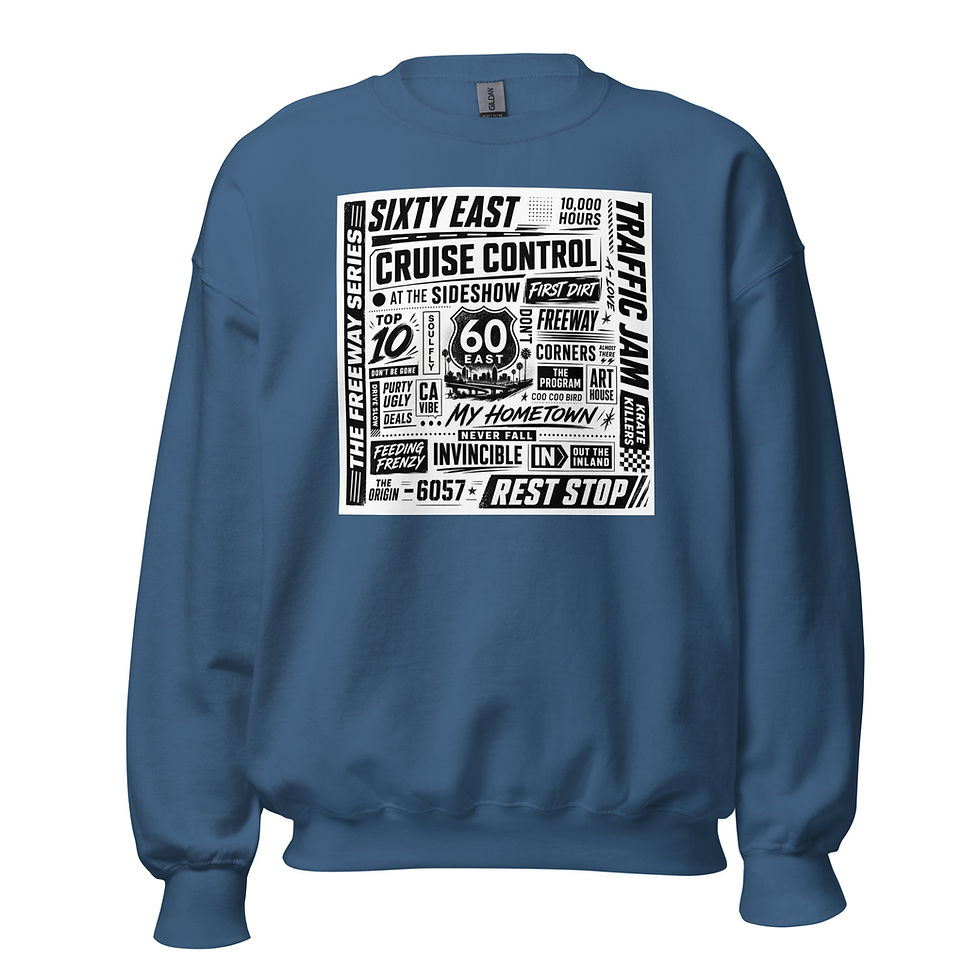 Thumbnail: 60 East - Freeway Series Typography Collage Crewneck