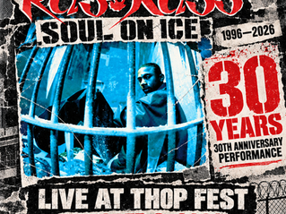 Ras Kass celebrating 30 years of Soul on Ice at THOP Fest 2026 in Fontana, California.