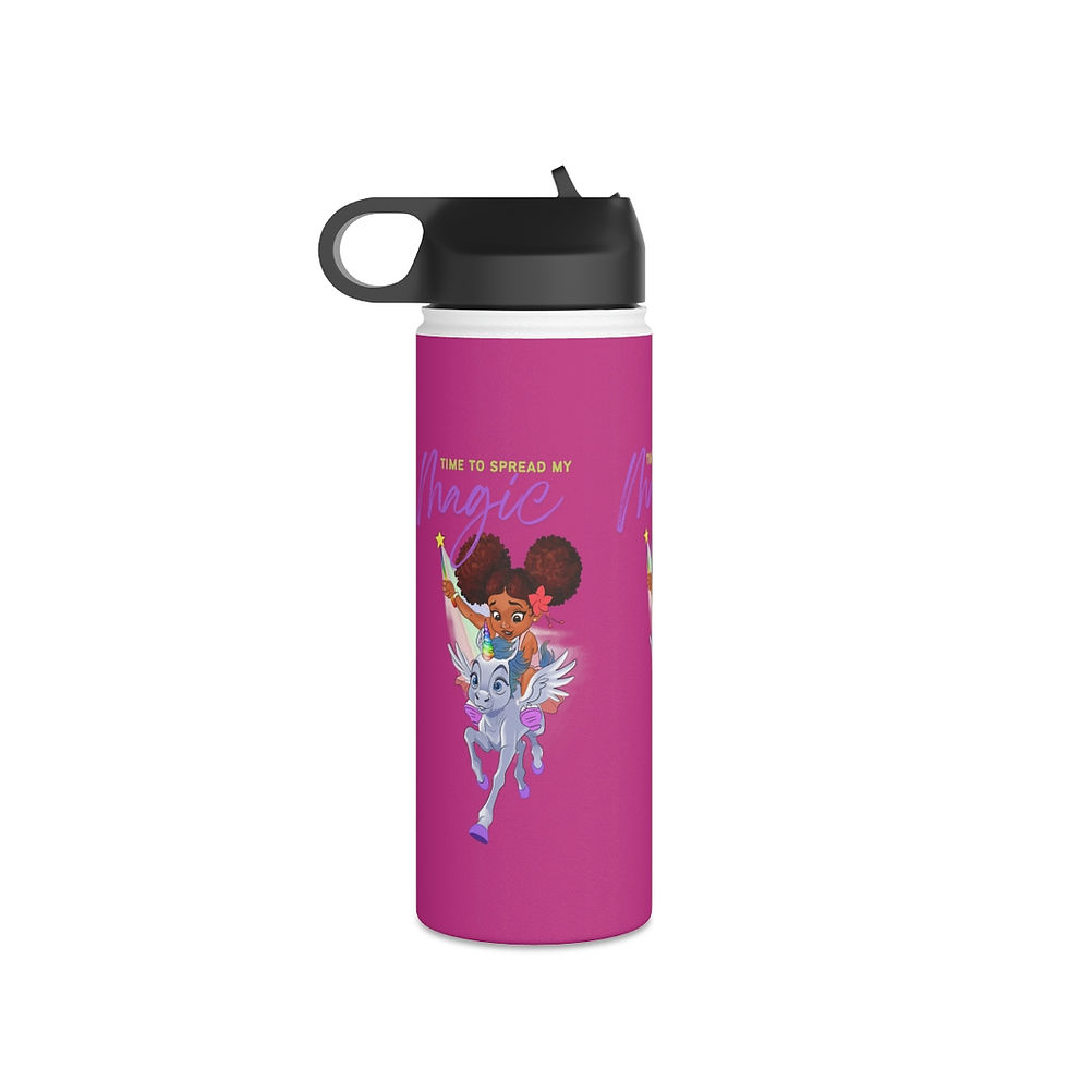 Thumbnail: Time to Spread Magic Unicorn Stainless Steel Water Bottle, Standard Lid