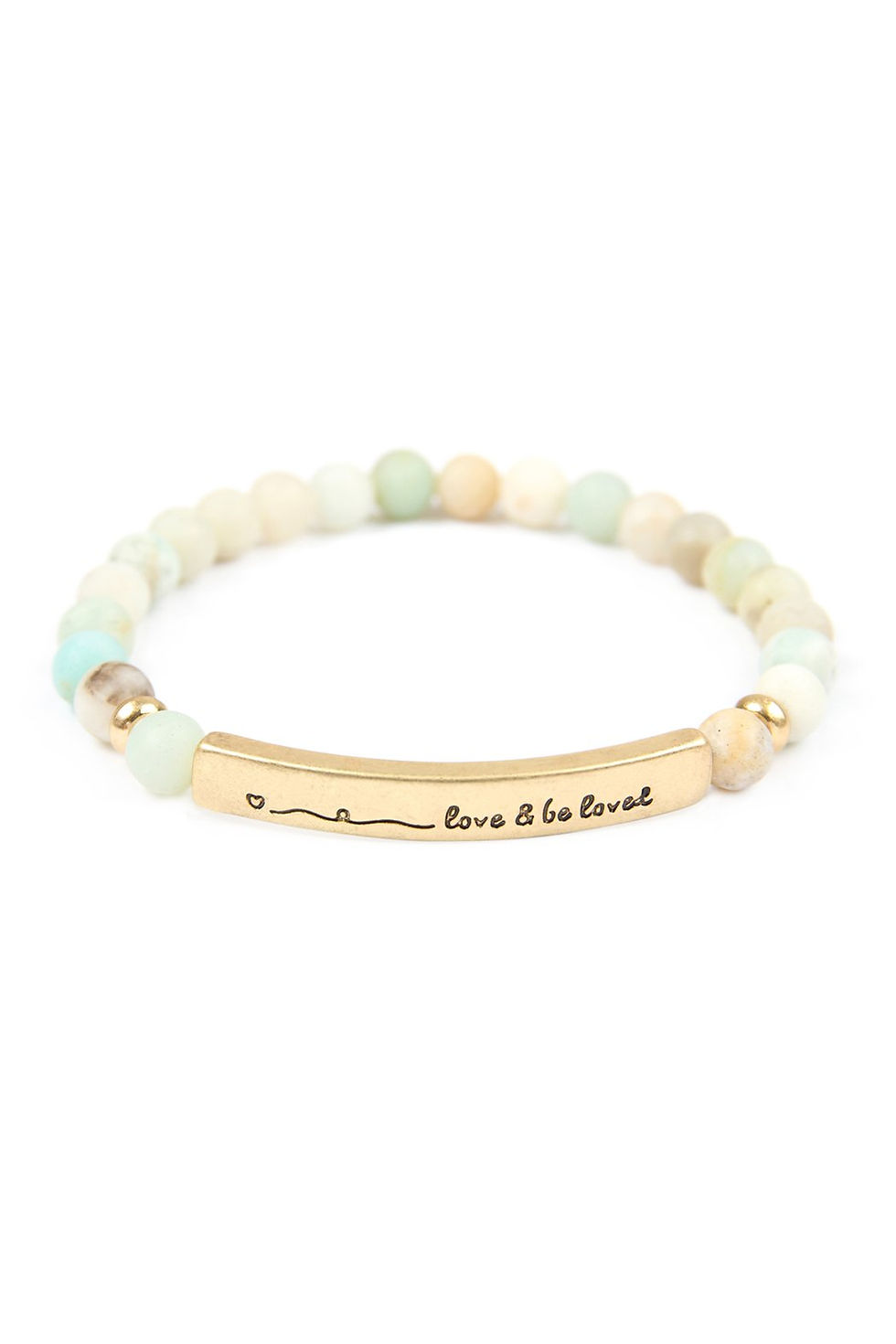 Thumbnail: "Love and Be Loved" Natural Stone Stretch Bracelet