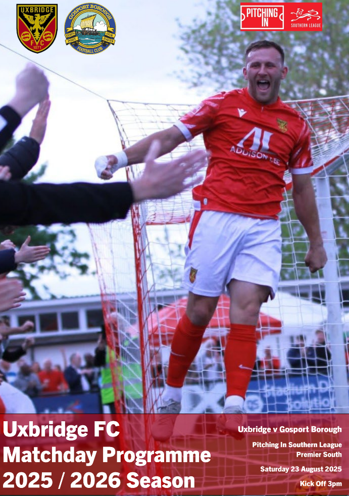 The matchday programme for our fixture against Gosport Borough is now available to download by clicking on the image above