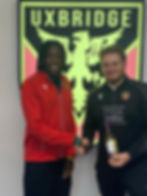 Man of the Match Jo Lawal with Physio Joe Peacock sponsored by http://EandADesigns.co.uk
