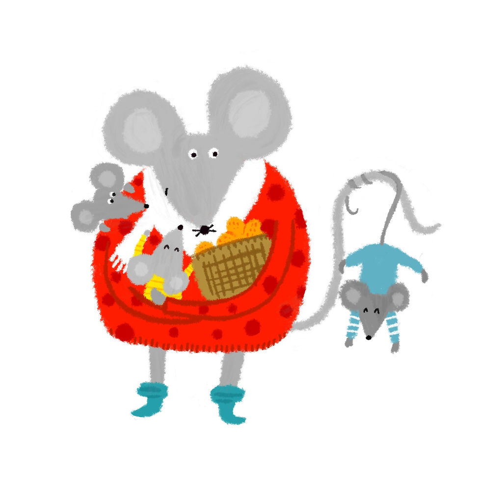 ネズミの親子🐭