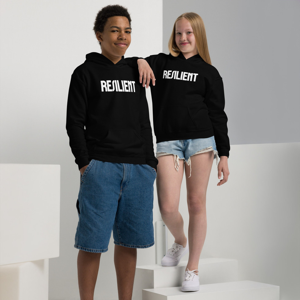 resilient youth hoodie front view