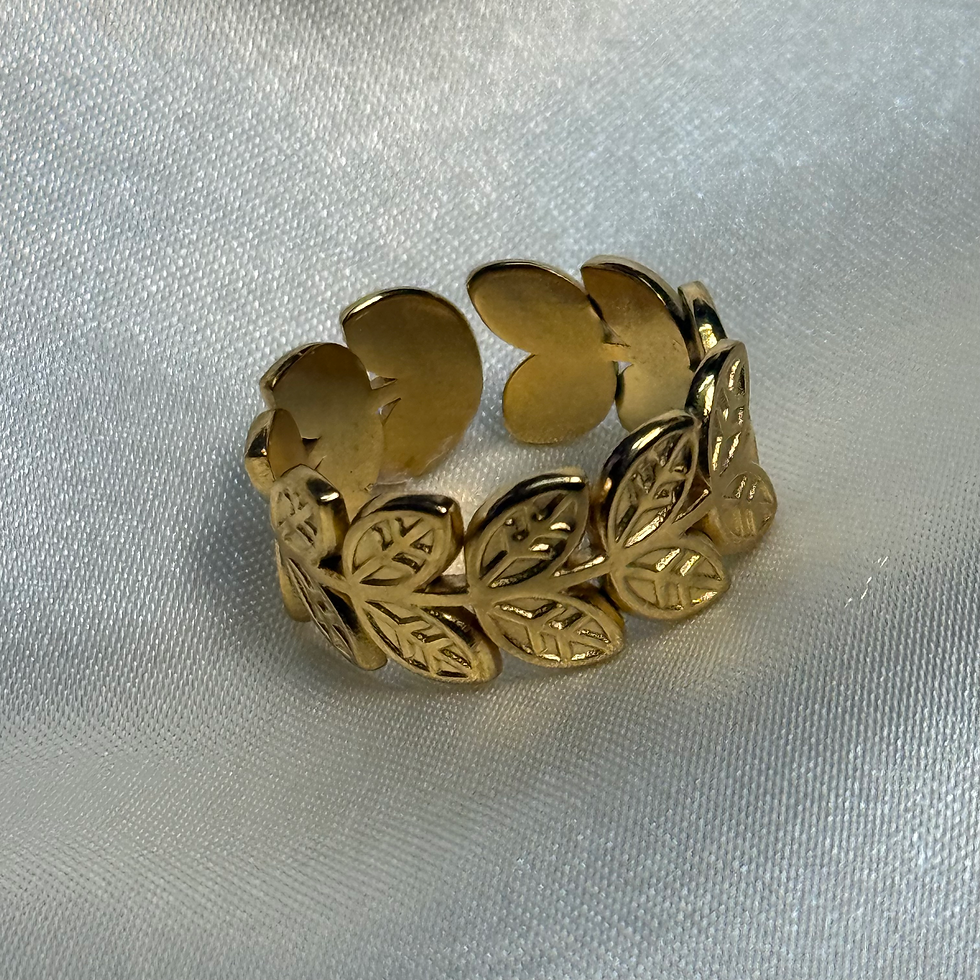 Thumbnail: Bold Leafy Ring - Anti Tarnish - Adjustable