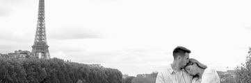 Professional scenic engagement photoshoot in Paris