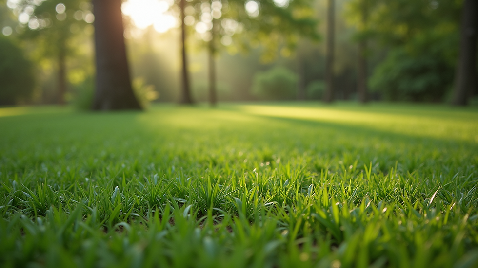 Close-up view of freshly seeded patchy lawn area