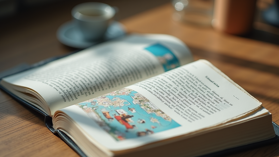 Close-up view of a travel guidebook with safety tips