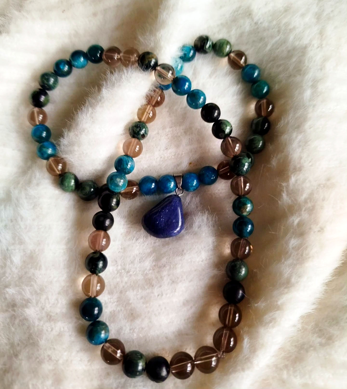 Talisman guérisseur avec pendentif en aventurine bleue