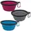 Thumbnail: 3 Pak 25oz Collapsible Silicone Bowls with Color Matched Carabiner Clips