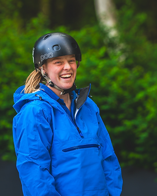 smiling happy outdoor instructor working