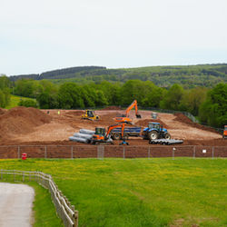 distance view of mendip lake being constructed