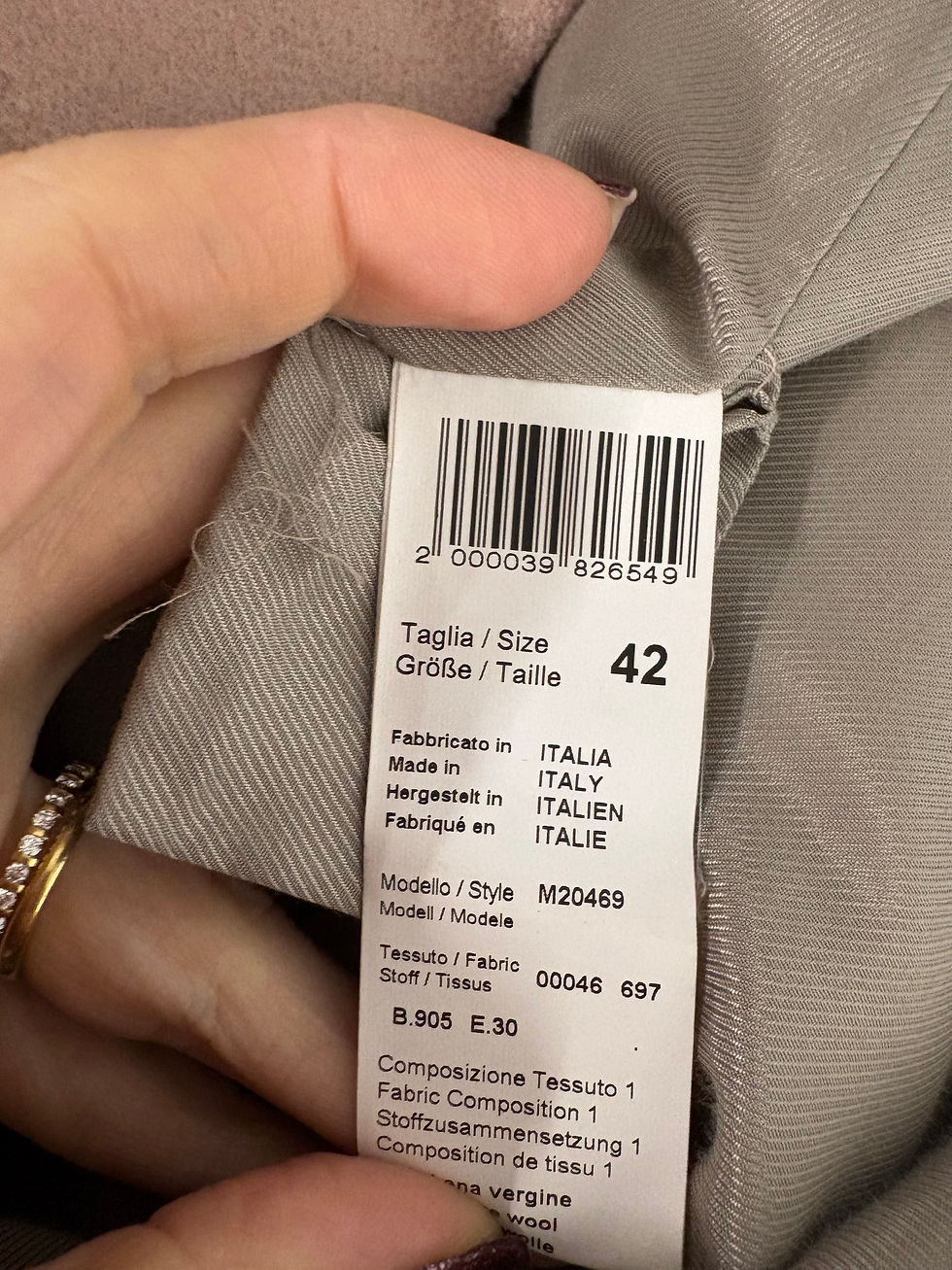 Miniaturbild: Size tag: Taglia/Size Große/Taille 42, Made in ITALIA, M20469, B.805 E.30.