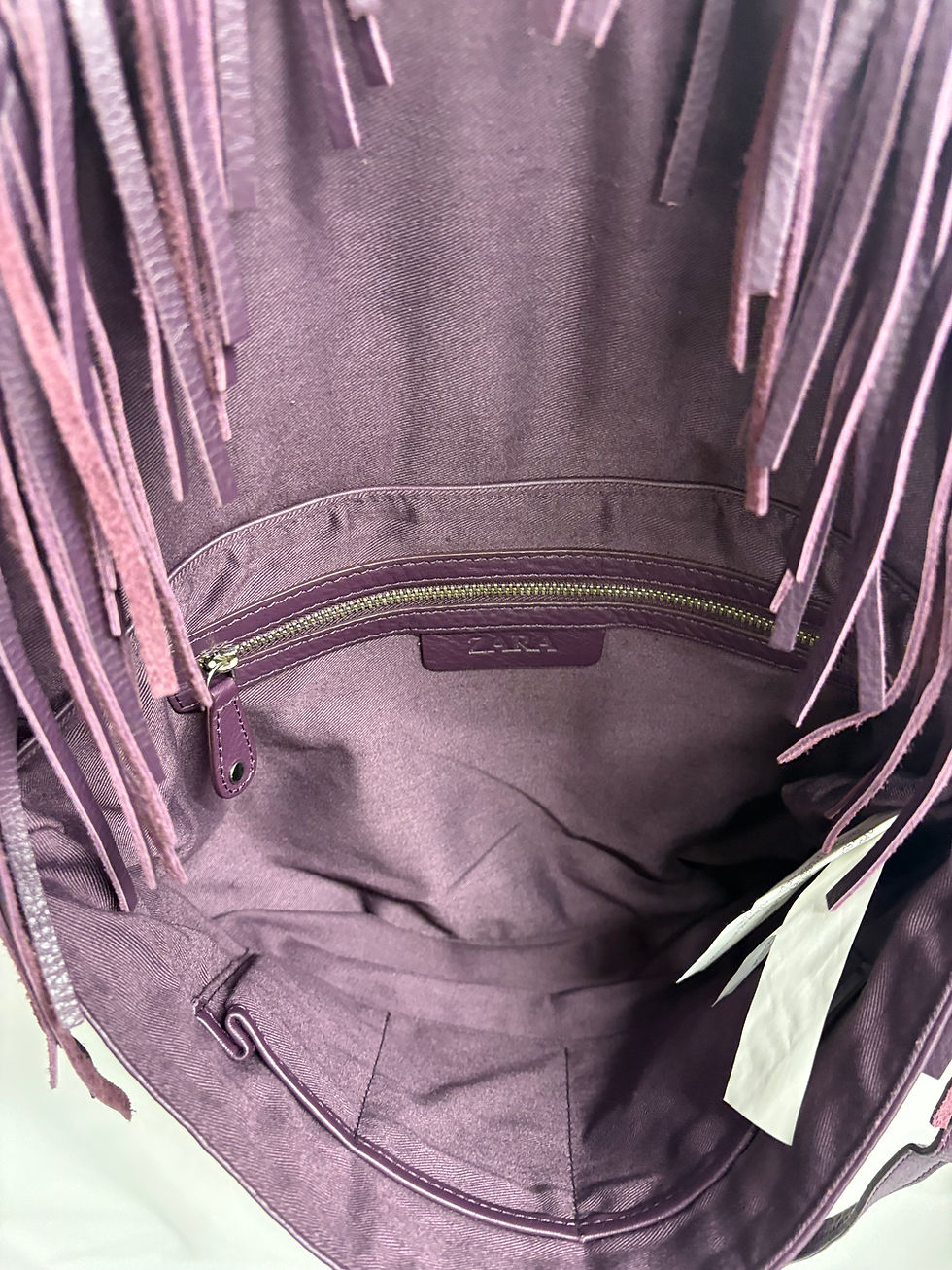 Miniaturbild: ZARA Ledertasche mit Fransen