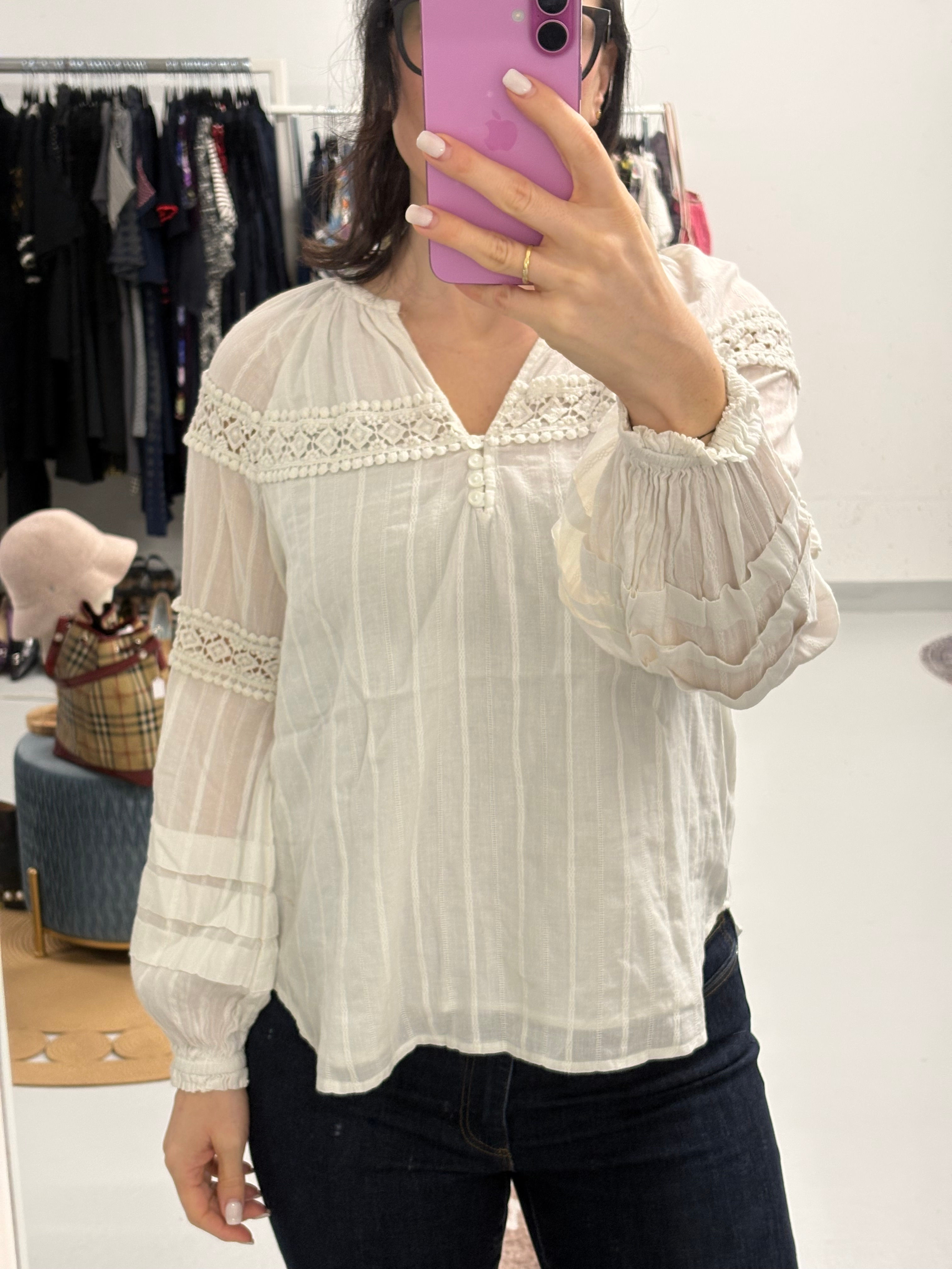 BLOOM romantische Bluse aus Baumwolle Gr. 36