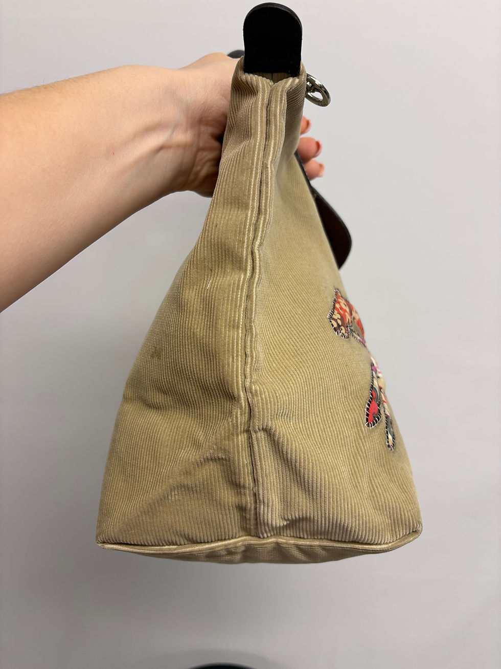 Miniaturbild: LONGCHAMP "Victoire Patchwork Corduroy Medium Tote" aus Samt