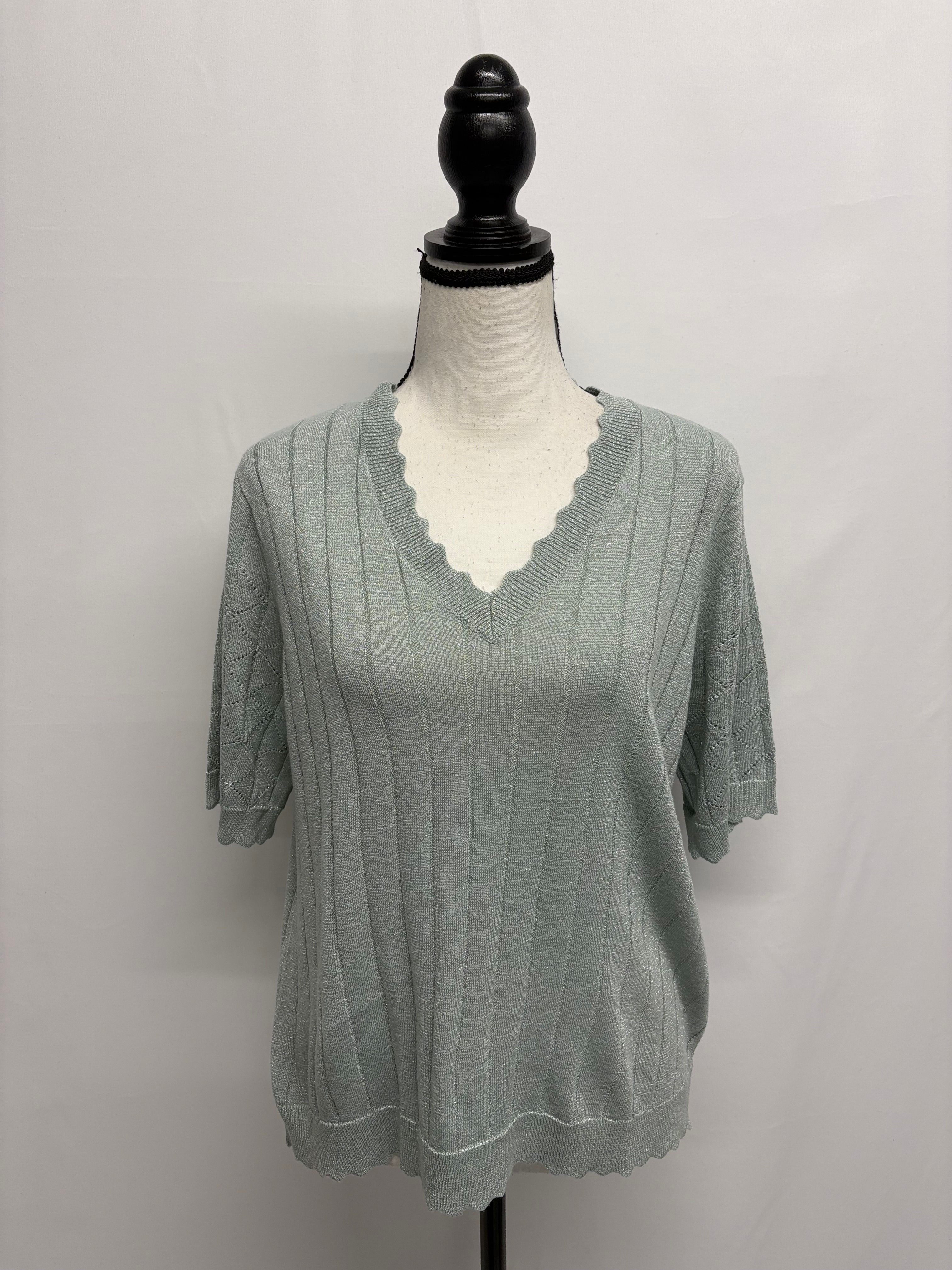 ONLY Feinstrick Shirt mit Glitzer Gr. L