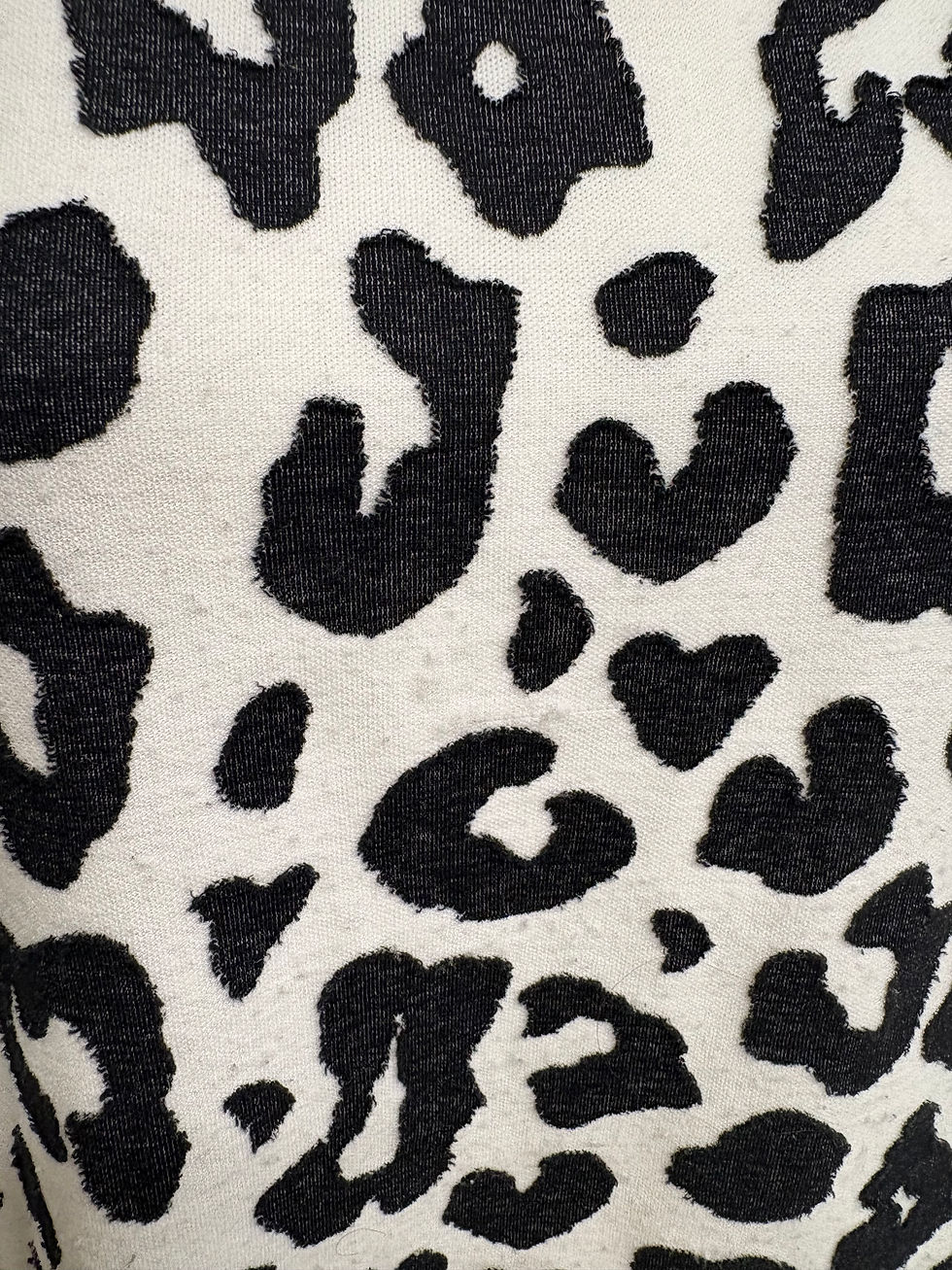 Miniaturbild: Schwarz-weiße Fleckenmuster, Detailaufnahme, ähnlich einem Leopardenfell, als Hintergrund.
