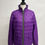 Miniaturbild: Purple quilted jacket with pockets and a zipper on white background, stylish apparel