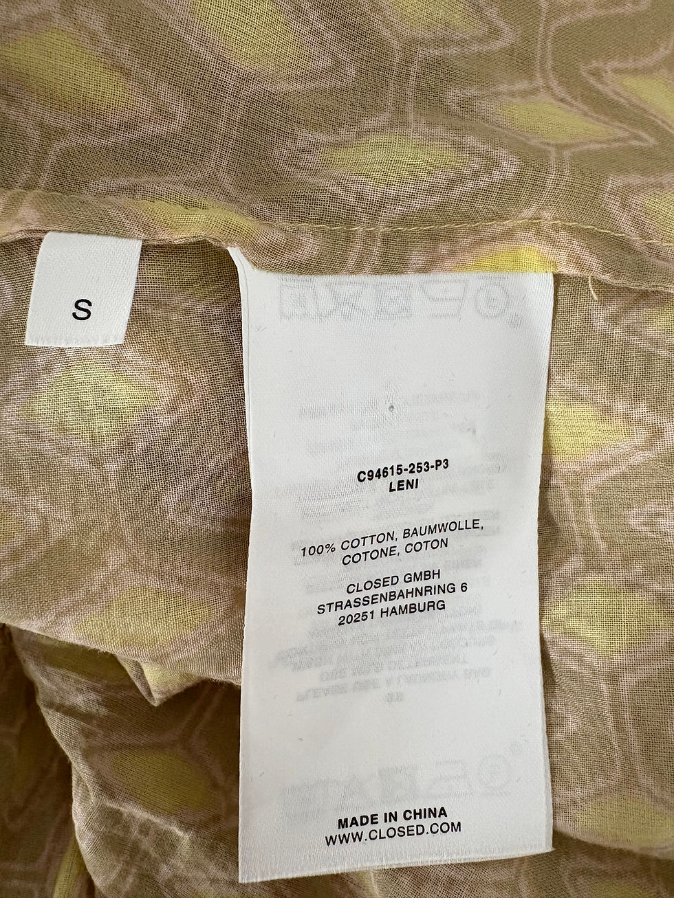 Miniaturbild: White label with text and size S, 100% Baumwolle, Closed GmbH, Hamburg