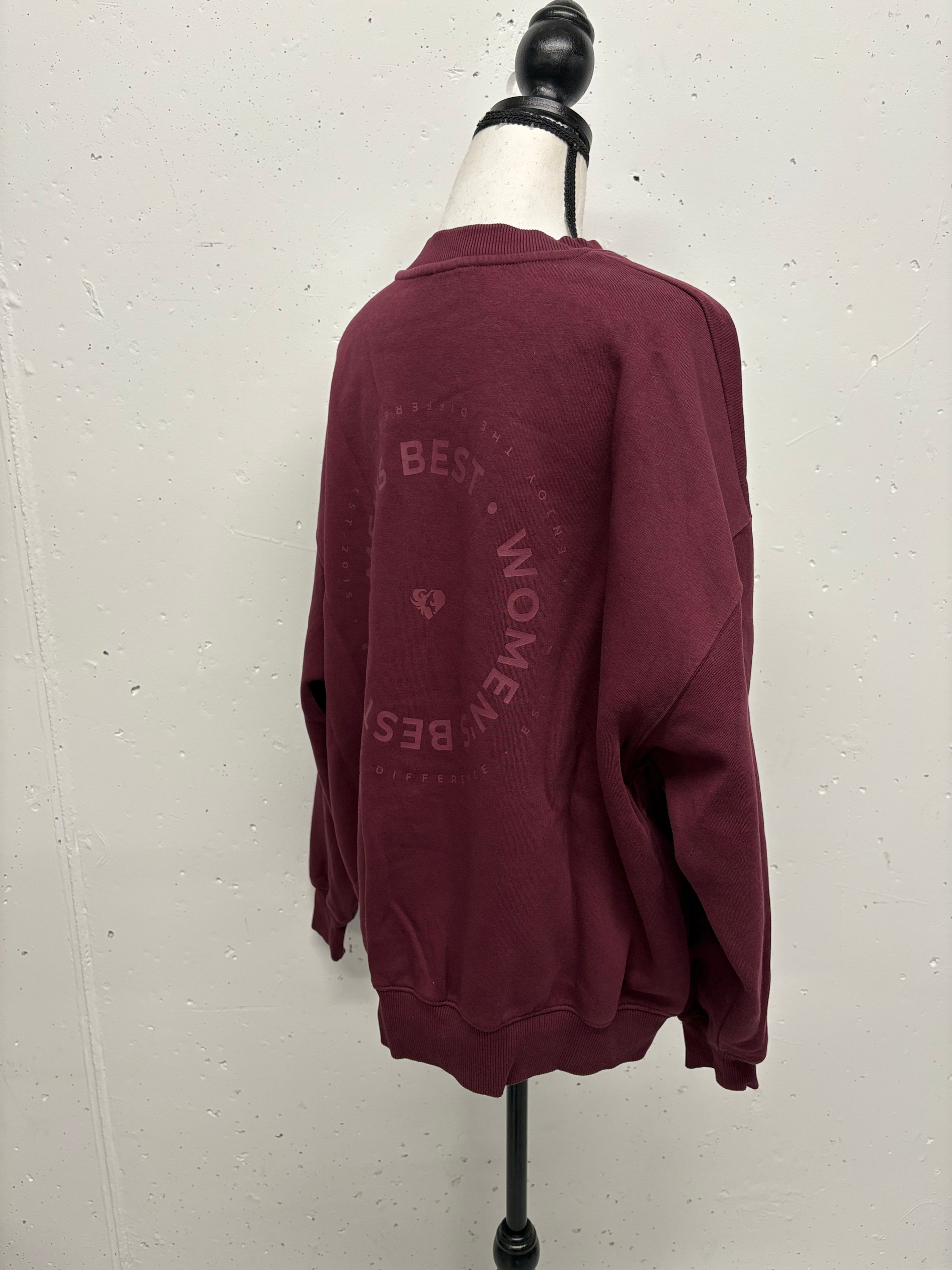 Burgunderfarbenes Sweatshirt mit