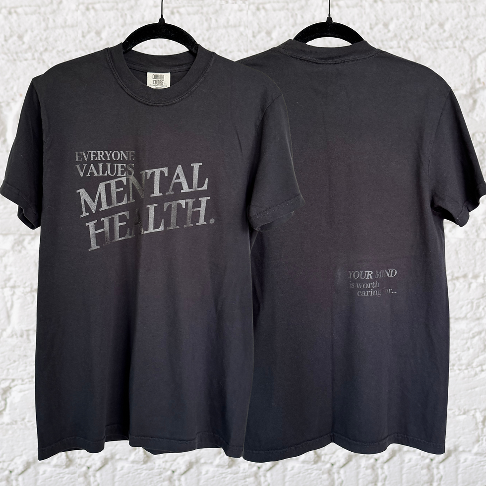 Thumbnail: Everyone Values Mental Health. T-shirt (black)
