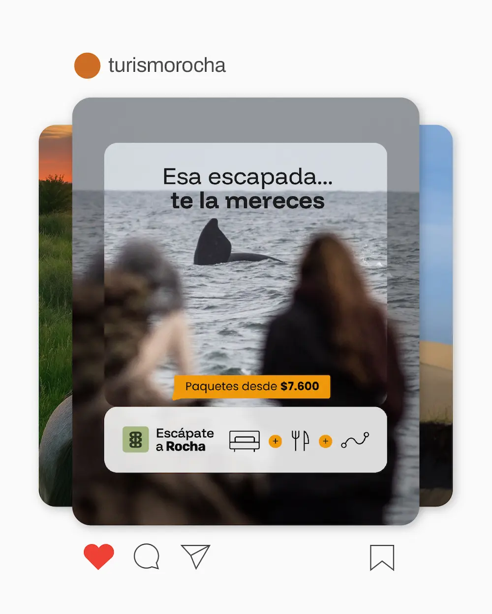 Ejemplo de campañas de Escápate a Rocha que hicimos para destino turístico Rocha, consiguiendo un ROAS de 4.